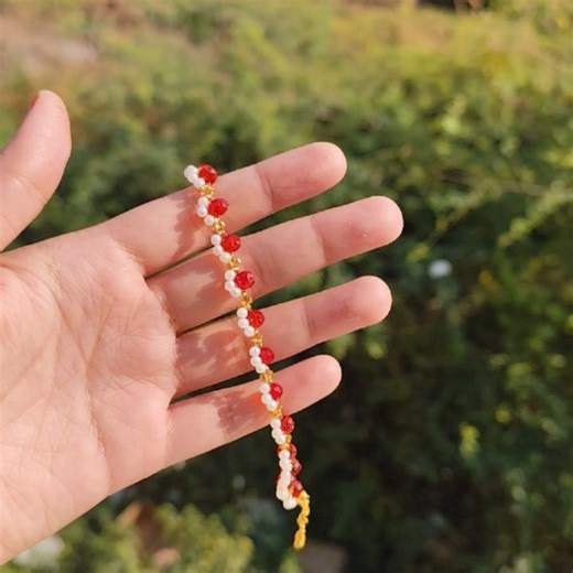 asmacrafty on Instagram: "Red pearl bracelet Price :99/- Colour available Dm to customise your - shipping all over India - dm for queries and order - T&C APPLYED . . #asmacrafty #aesthetic #affordable #bracelets #trendingnow"