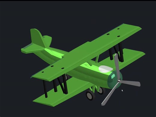 inventor螺旋桨飞机演示动画