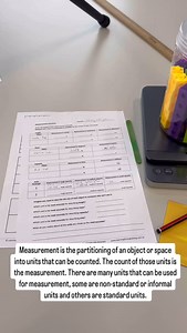 Units of Measure – The Smaller the Unit, the Greater the Accuracy . Measurement is the partitioning of an object or space into units that can be counted. The count of those units is the measurement. There are many units that can be used for measurement, some are non-standard or informal units and others are standard units. . Because the same object can be measured using any units that possess the attribute being measured, an object may have a different measurement depending on the unit used. Sma