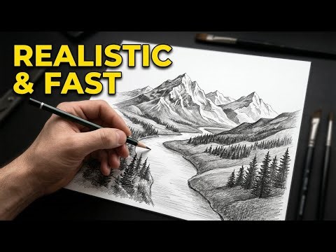 Realistic Landscape Drawing Simplified—Sketching to Shading