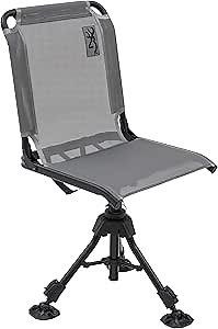 Browning Huntsman Hunting Chair - Durable TechMesh Material Over Steel Frame, with 360-degree Swivel, Adjustable Height, and Independent Leg Adjustment, Charcoal