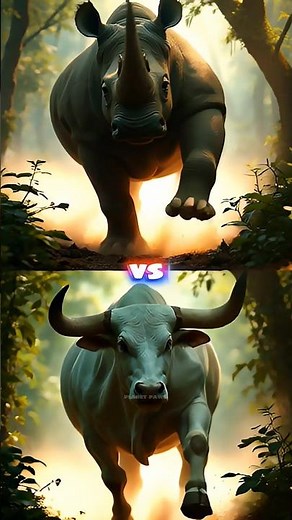 Black Bull vs White Bull vs Rhino vs ( Goat , Buffalo , Elephant , Musk Ox ) Epic Animal Battle