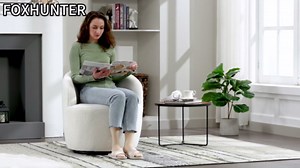 Amazon.com: FOXHUNTER Swivel Barrel Chair Set of 4, 360° Small Single Sofa Armchair Comfy Round Sofa Chair, Boucle Chairs Padded Armchair, Modern Round Accent Arm Chairs for Living Room Bedroom, Teddy Ivory : Home & Kitchen