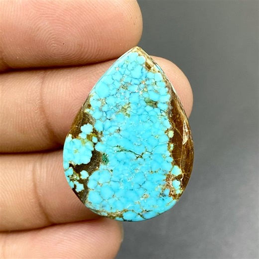 100% Natural Number Eight Turquoise Cabochon, Nevada Number 8 Turquoise Cabochon, Pear Shape Gemstone, 31x23x5mm, 22ct - Etsy