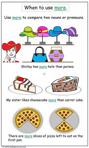 When to use the words more and most.