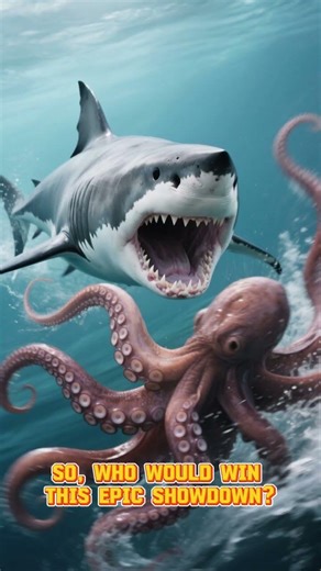 Shark vs Octopus — Who Wins? 🦈🐙 #facts #animalfacts #marinemystery
