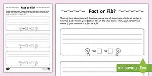 Fact or Fib Sentence Writing Activity