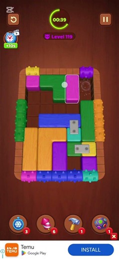 This one’s tricky 😬 | Wood Block Jam Level 119