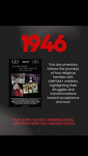 🎬 Looking for more films that challenge, inspire, and educate? If you’ve watched 1946: The Mistranslation That Shifted Culture and want to dive deeper into stories that explore faith, identity, and truth — here are five powerful documentaries we recommend: • Truth Be Told — A bold documentary unravelling the impact of religious narratives on LGBTQ lives. https://www.bam.org/film/2023/truth-be-told • For the Bible Tells Me So — A landmark film exploring how scripture is used and misused in discu