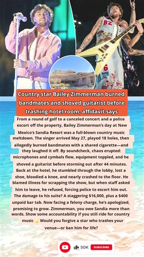 Bailey Zimmerman: The REAL story behind burned bandmates and trashed hotel 🔥 #baileyzimmerman