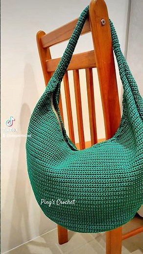 Crochet hobo bag.