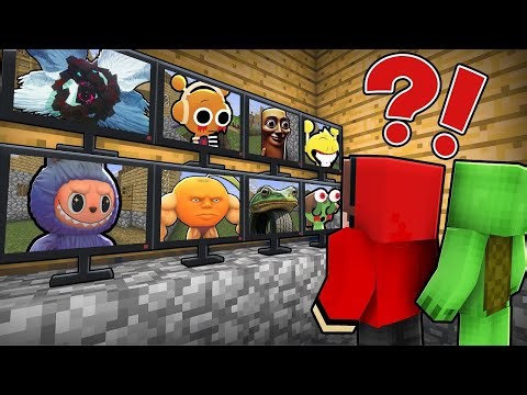 JJ and Mikey Wacthing on ALL SCARY MONSTERS in Minecraft Maizen!