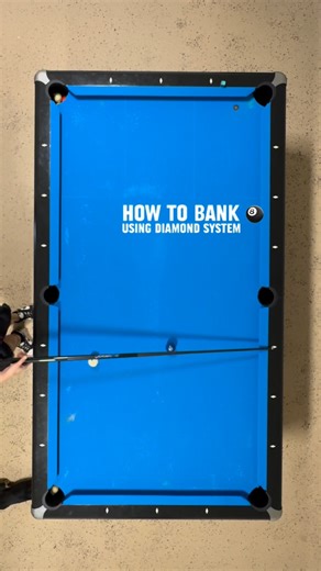 orodbilliards on Instagram: "How to bank in pool using diamond system 🎱 For this one-rail bank system, we use the diamonds as references to find a consistent aiming point. Start by using your cue stick as a measuring tool to determine how many diamonds the object ball is away from the pocket you want to bank into. This is a mirror system, so on every shot we simply multiply by 2. Example: If the object ball is 2 diamonds away from the pocket, multiply that by 2. 2 × 2 = 4 Now, move the butt of 