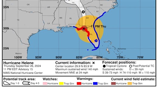 Thursday, Sept. 26 updates: Hurricane Helene surges toward Florida as a dangerous Cat 4
