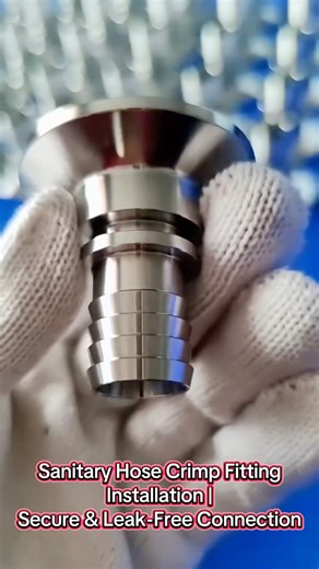 Sanitary Hose Crimp Fitting Installation | Secure & Leak-Free Connection #sanitaryhose #shorts