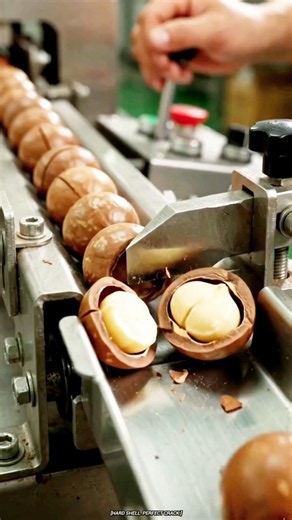 How Macadamia Nuts Are Cracked in a Factory 🥜⚙️ | Satisfying ASMR #amazingmachinery #food