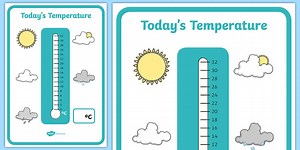 Today's Temperature Thermometer Display Recording Sheet