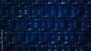 Big genomic data visualization, seamless loop. Animation. Abstract DNA information processing by virtual ai, artificial intelligence.