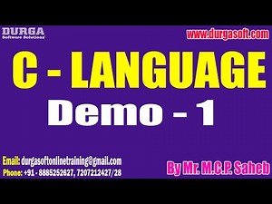 C - LANGUAGE tutorials || Demo - 1 || by Mr. M.C.P. Saheb On 16-04-2025 @7PM IST