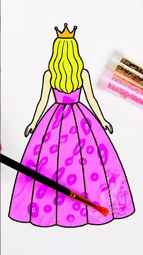 💕 Coloreando muñeca Barbie ✨ Arte con purpurina