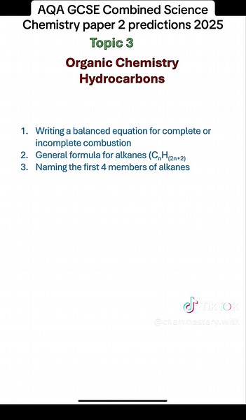 AQA GCSE Combined science Chemistry paper 2 predictions 2025 #paper2 #aqa #chemistry #combined #gcse #predictedtopics #predictions #exam2025 #exampredictions #fyp #viral_video #revision #studenthelp