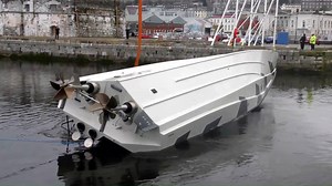 Here's a cool little video of 'Thunder Child' being capsized whilst undergoing self-righting trials, in order to test her ability to recover, should she be rolled over by a large breaking sea. | Safehaven Marine