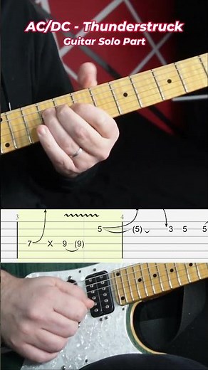 #tutorial AC/DC - Thunderstruck Guitar Solo Chorus #guitar #guitarlesson #guitarcover #acdc