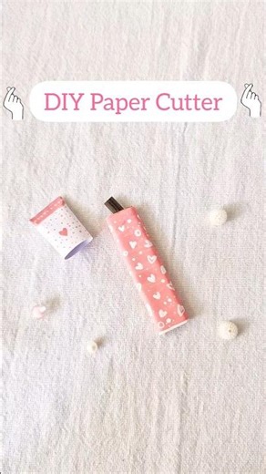 DIY Paper Cutter tutorial 🎀 DIY stationery idea using cardboard #diy #craft #cardboardcraft #shorts