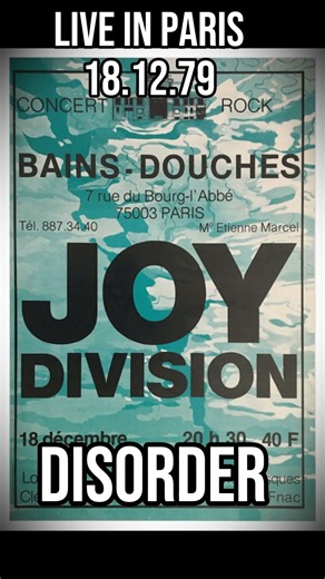 Joy Division – Disorder Live 1979 #joydivision #postpunk #livemusic