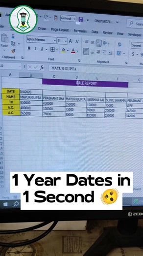 Excel Trick: 1 Saal ki Dates 1 Second me Fill Kare 😳 | No Typing | Excel Series Shortcut