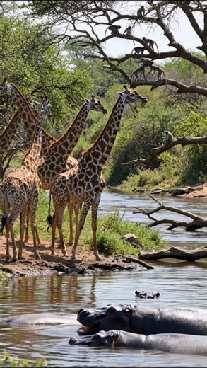 Giraffes🦒in a Africa🌍(अफ्रीका में जिराफ) #giraffe #viral #shorts