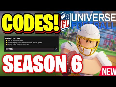NEW! ALL WORKING SEASON 6 UPDATE CODES FOR NFL UNIVERSE FOOTBALL! ROBLOX NFL UNIVERSE FOOTBALL CODES