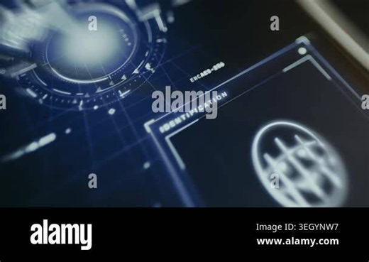 Futuristic digital user interface for a biometric identification Stock Video Footage - Alamy