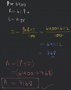 EXERCISE 12Aind the simple interest and the amount when:princ... | Filo