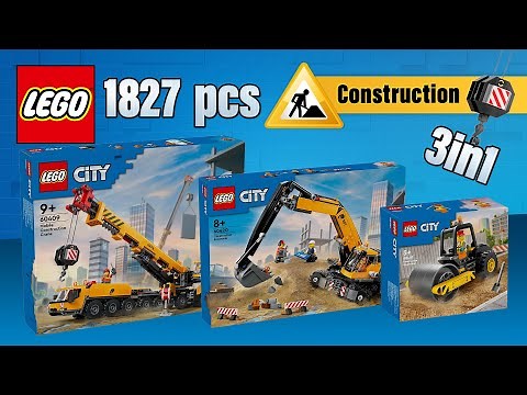 All LEGO City Construction sets COMBO 2024 (3in1)[1827 pcs] Step-by-Step Building Instructions | TBB