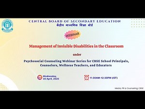 Webinar on 'Management of Invisible Disabilities in the Classroom'