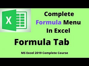 Excel Complete Formula Menu || Complete Formula Tab In Excel