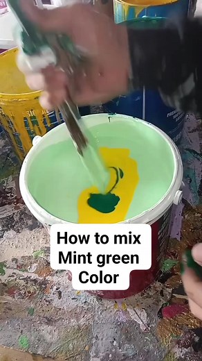 Mint green Color semi gloss latex paint #mintgreen #color #white #thalogreen #hansayellow #fbpost #paintmixingcolor | Roger Ursal Verano