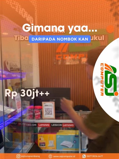 Ketika punya kesabaran setipis tisu tapi masih mikir-mikir 😂 ASJ Computer Spesialis Service Laptop & Komputer – Cepat, Rapi, Bergaransi Melayani: • Service Laptop & PC • Upgrade RAM / SSD • Install Ulang & Cleaning • Penjualan Aksesoris & Komponen IT Semua layanan & produk bergaransi resmi Kami utamakan kualitas, kejujuran, dan hasil yang rapi. 📍 Jalan Raya Pantura Rembang–Lasem, Tireman, Kab. Rembang 📞 0877 0036 6677 (Admin Rembang) 📲 Chat kami via WhatsApp kapan pun! #ASJComputer #rembang 