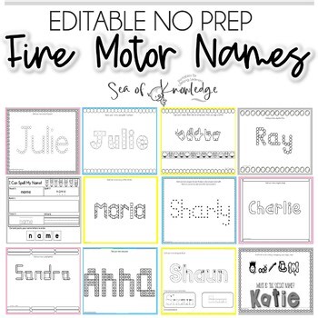 Name Tracing Editable Back to School Bundle | Editable Name Writing Practice