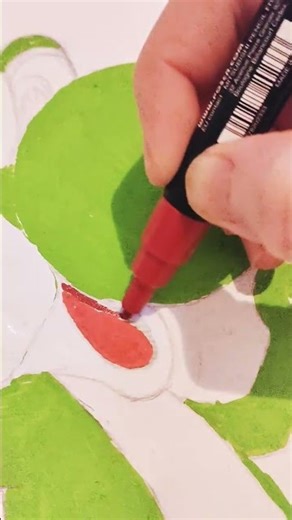 draw Yoshi from Super Mario😄 #mario #art #drawing #fun #yoshi