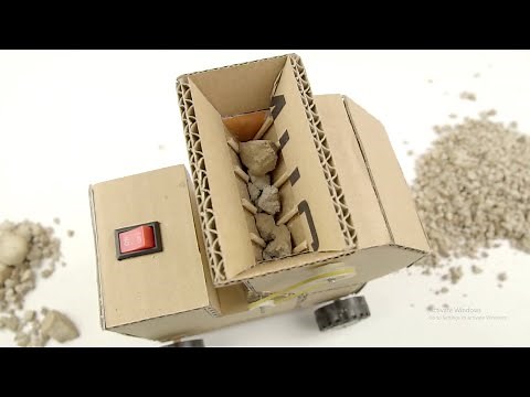 Amazing mini Jaw Crusher Working - DIY Cardboard At Home