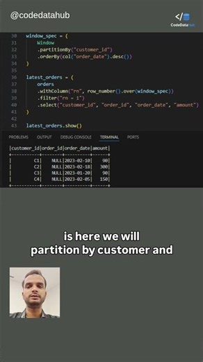 Window functions in Spark #sql #coding #dataengineering #jobinterview