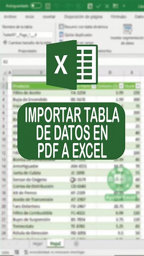 COMO IMPORTAR TABLA DE DATOS EN PDF EN EXCEL #Excel #Exceltips #Excelpro #Excelentiktok #Exceltutorial #Exceltutoriales #Parati #Fyp