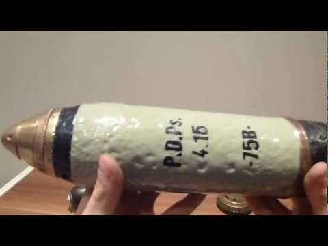 ww1 Belgium 75mm shrapnel shell RARE!