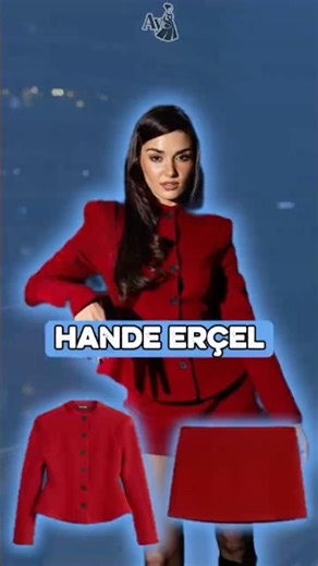 Hande Erçel and Red Nocturne Elegance ❤
