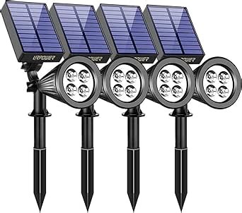 URPOWER Solar Lights Outdoor, 2-in-1 Waterproof Adjustable Solar Spotlights Outdoor Wall Light, Dusk-to-Dawn Solar Powered Landscape Lights for Backyard/Garden/Pathway/Pool/Porch (4Pack, Cool White)