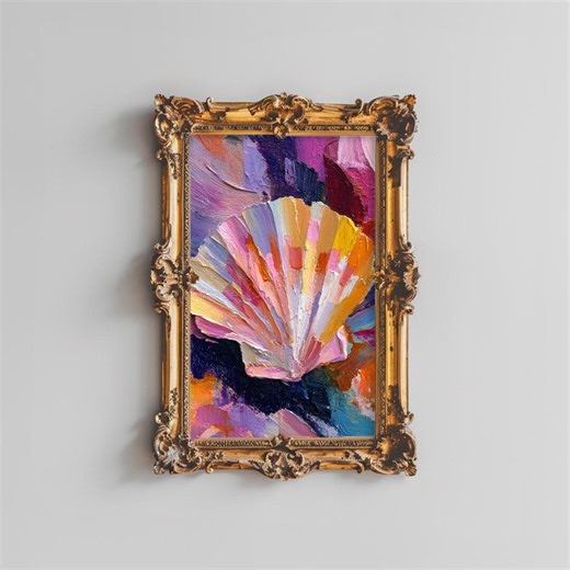 Abstract Shell Painting: Beach Colorful Art Print (digital Download) - Etsy