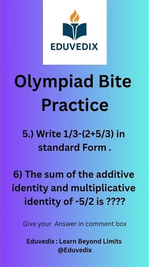 Olympiad Bite | Daily Maths practice Question 🔥 | Olympiad 2025 | #Eduvedix