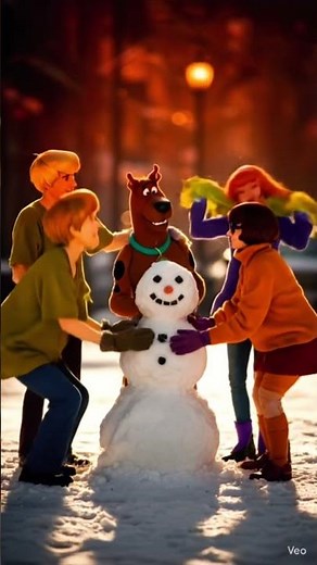 The Scooby doo gang make a snowman